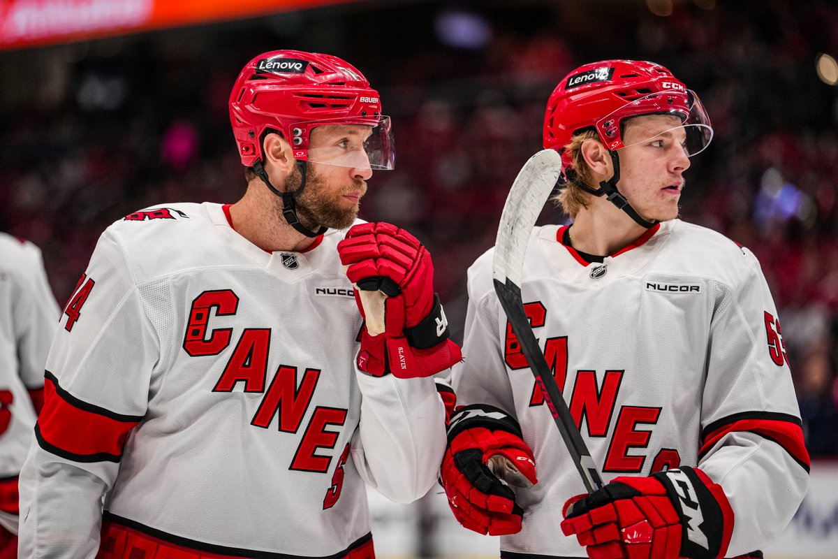 ChicagoSteel's tweet photo. Get ready for the Steel Surge 🌀

Steel alumni Jackson Blake and Jaccob Slavin will kick off the @nhl Eastern Conference Final TONIGHT and play for a trip to the Stanley Cup Final!

#ForeverForged @USHL https://t.co/Ci6BUSsiQM