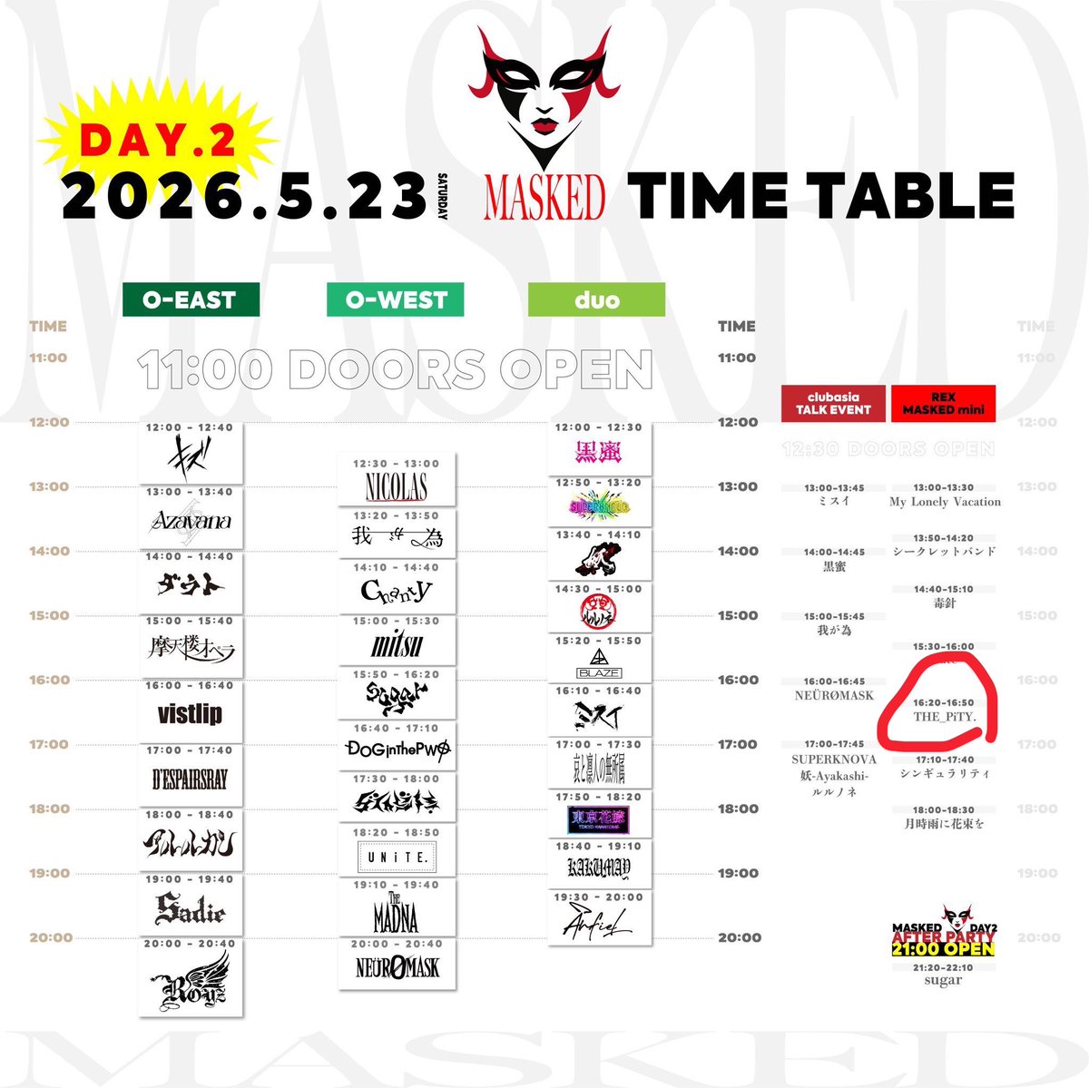 5月23日 MASKED THE_PiTY. 🎭みちゃき物販情報🎭 当日チェキ…1000円
