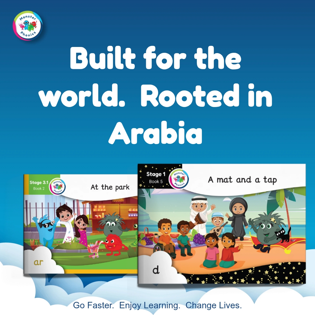 MonsterPhonics's tweet photo. Children learn best when reading feels connected to the world around them.

That is why Monster Phonics has continued to grow alongside schools across the GCC, with books, images and content that reflect familiar places, everyday experiences and regional culture.

Built for international classrooms.
Rooted in the communities children live in every day.
From local landmarks to culturally relevant vocabulary and experiences, our resources are designed to help children feel seen, included and engaged in their reading journey.

And we are still listening, learning and developing with our schools across the region.

👉 Find out more: https://t.co/0DjdUdvbcg

Go faster. Enjoy learning. Change lives.

#MonsterPhonics #InternationalSchools #GCCEducation #EarlyReading #Phonics #UAEEducation #BritishCurriculum #Literacy