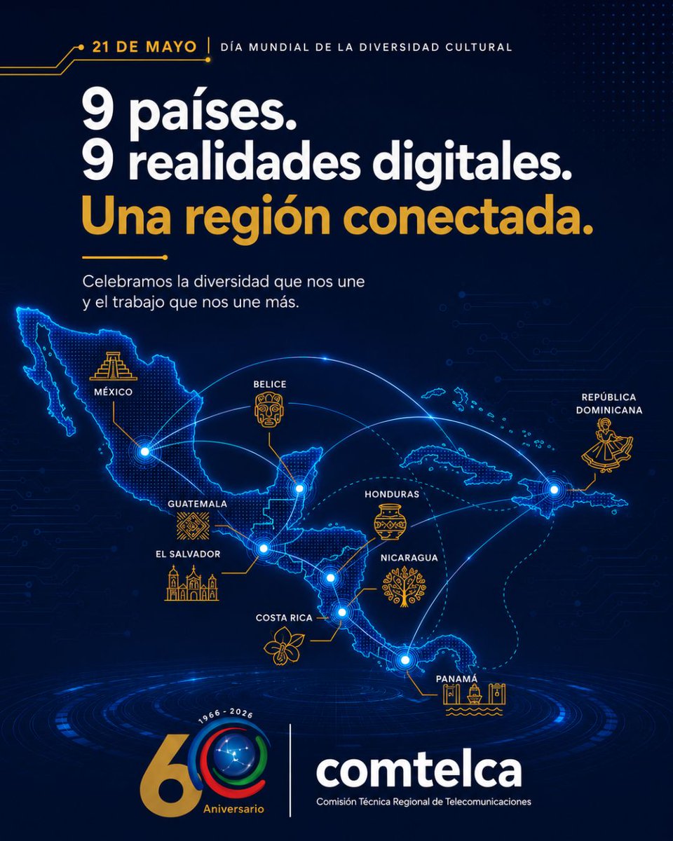 COMTELCA's tweet photo. Cada país de nuestra región tiene su propia historia, su cultura, su ritmo. Y también sus propios desafíos en materia de conectividad.

#DiversidadCultural #COMTELCA #Conectividad #Centroamérica #IntegraciónRegional https://t.co/e3oGy77Jiq