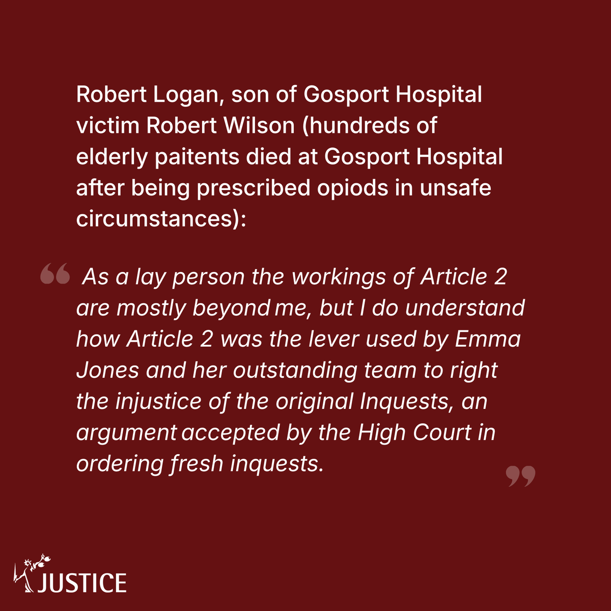 JUSTICEhq's tweet photo. Our Chief Executive @Fi_Rutherford1 said: "Whether you're a victim struggling for justice, or simply concerned about how a family member is being looked after by the state, the HRA is there to help us defend ourselves &amp; those we love."

Read in full here: https://t.co/S9PFDpeoSF https://t.co/4WiCecE6bu