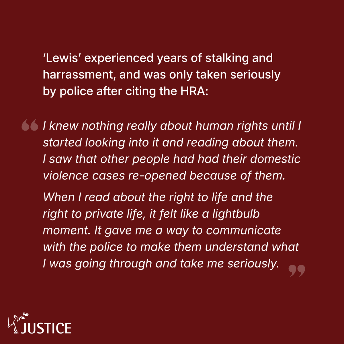JUSTICEhq's tweet photo. Our Chief Executive @Fi_Rutherford1 said: "Whether you're a victim struggling for justice, or simply concerned about how a family member is being looked after by the state, the HRA is there to help us defend ourselves &amp; those we love."

Read in full here: https://t.co/S9PFDpeoSF https://t.co/4WiCecE6bu