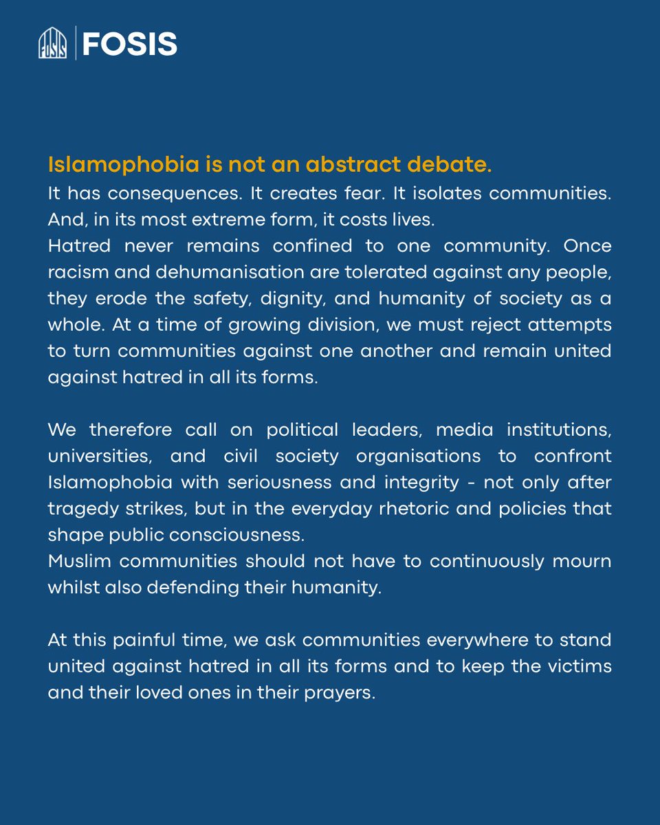 fosischannel's tweet photo. FOSIS statement on San Diego Islamic Centre shooting https://t.co/gP9h2NU0EX