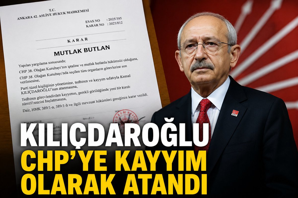 Fehim_Isik's tweet photo. Beklenendi...

Kılıçdaroğlu CHP'ye kayyum olarak atandı.

- Delegelerin özgür iradesinin baskıyla etkilendiği ileri sürüldü.

- Para, makam ve adaylık vaatleriyle oy yönlendirmesi yapıldığı iddia edildi.

- Oy pusulası fotoğrafı istenerek gizli oyun ihlal edildiği vurgulandı. (1) https://t.co/QCvQbX33u6