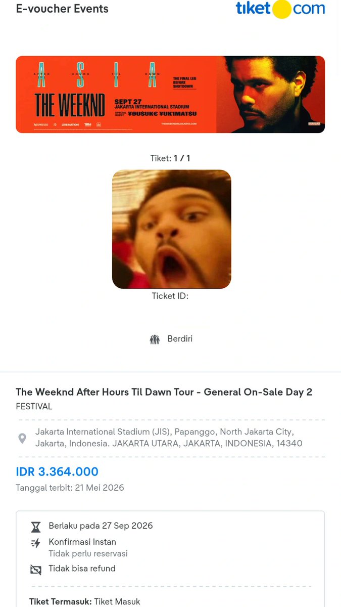 sillybbin's tweet photo. guys ajak aku masuk grup xo indo dong, kalo ada yang khusus festival mau ikutan juga help. aku sendirian bgt belum nemu temen barengan :(

t. #theweekndinjakarta #afterhourstildawninjakarta
#theweeknd https://t.co/Zst6SkLRgY