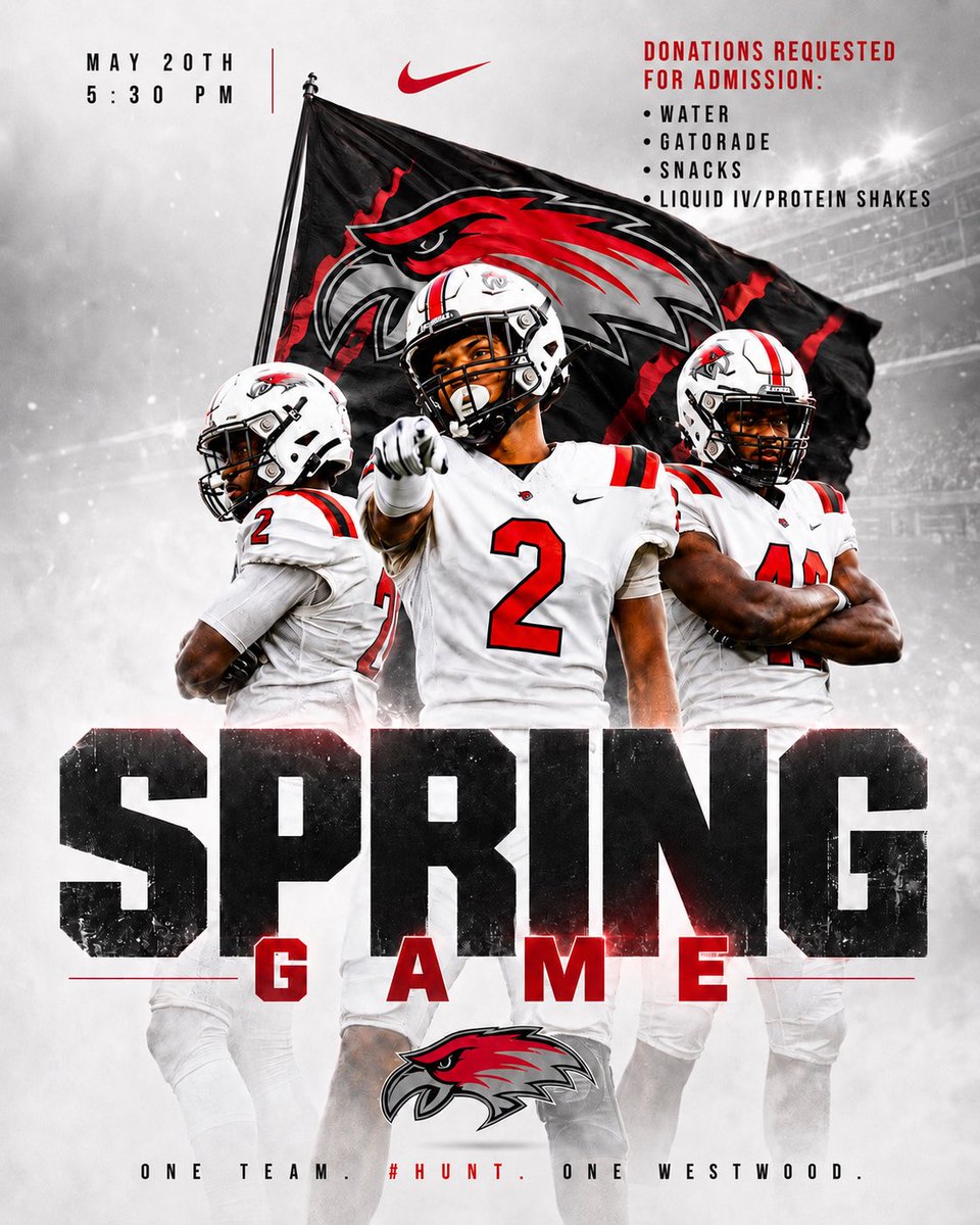 WestwoodFB's tweet photo. Today is the day!! Come out and support your Redhawks!  #Hunt | #EEE | #TheCastle https://t.co/j7y9c4Sykf