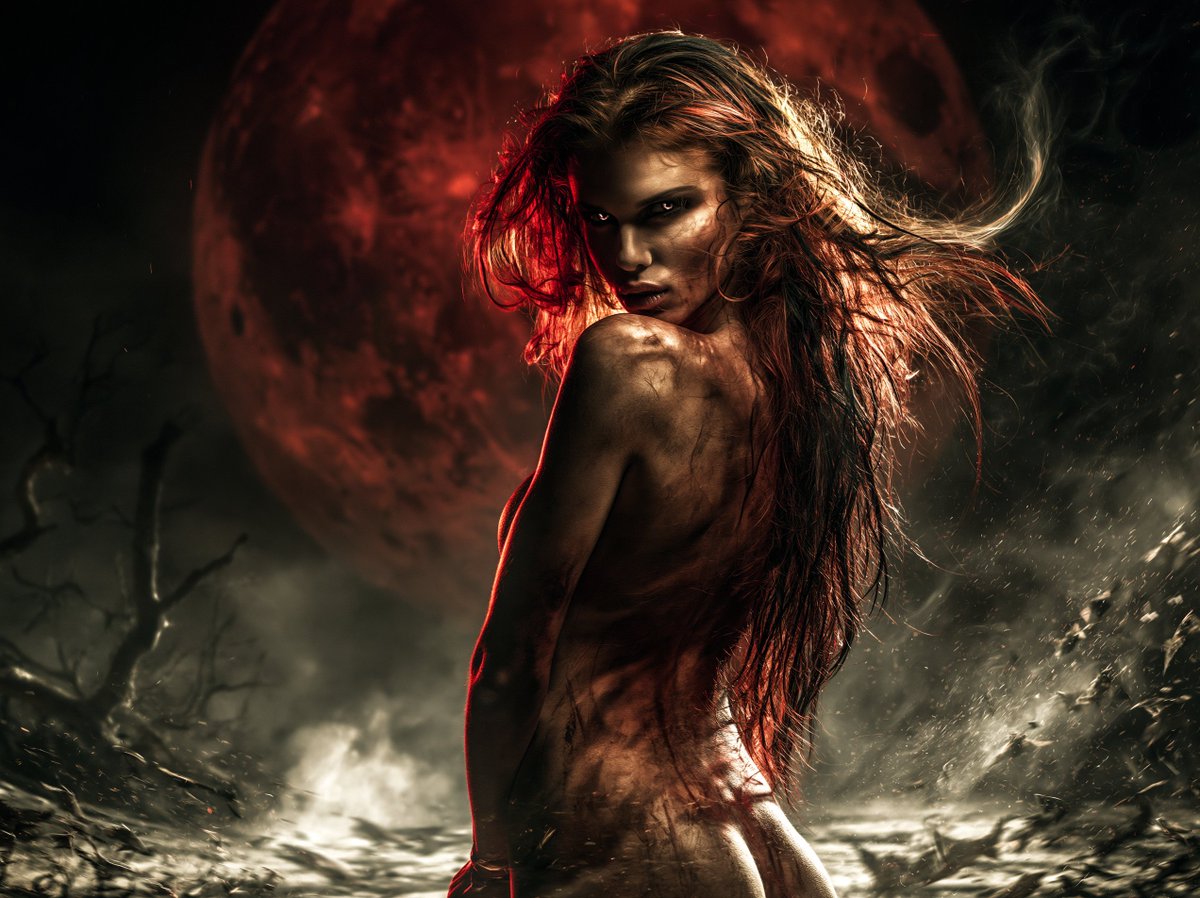 AzaRagmor's tweet photo. QT your RED 🔴
- Lumoire by Aza Ragmor 🌑✨
#Lumoire #AIArt #MidjourneyArt #Redmoon #Witch https://t.co/vwAZmS7T03
