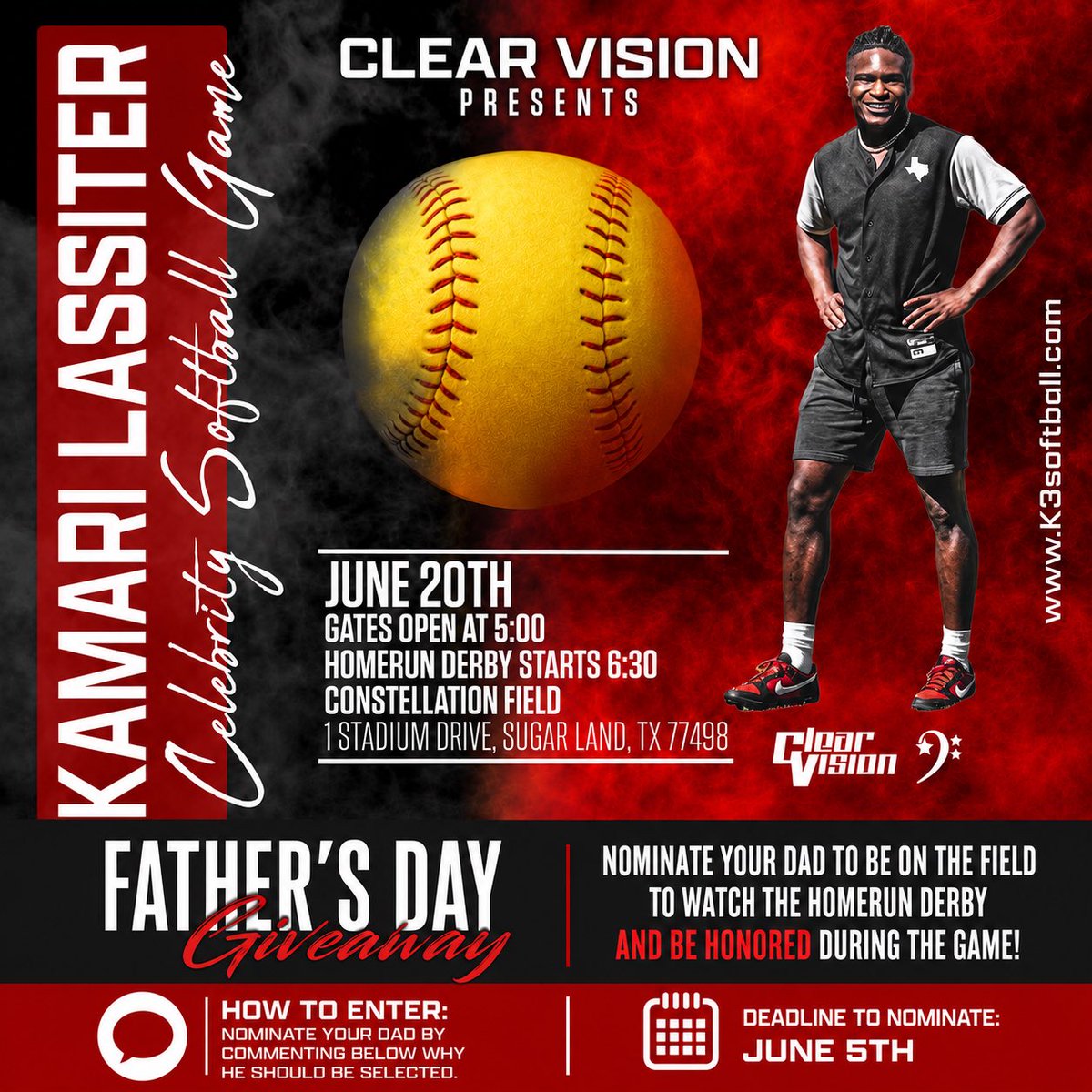 Kamari Lassiter Celebrity Softball Game tweet media