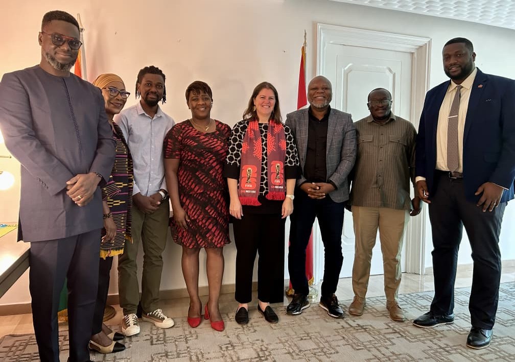 AmbCanCI's tweet photo. ⚽En route vers la Coupe du Monde 2026 ! Ambassadrice Sandra Choufani, a échangé avec des médias ivoiriens sur la #CoupeDuMondeFIFA 
  
Au centre des échanges : le match très attendu Côte d’Ivoire🆚Allemagne le 20 juin à Toronto 

Célébrons le Canada et notre passion du football https://t.co/EiviQysIOm