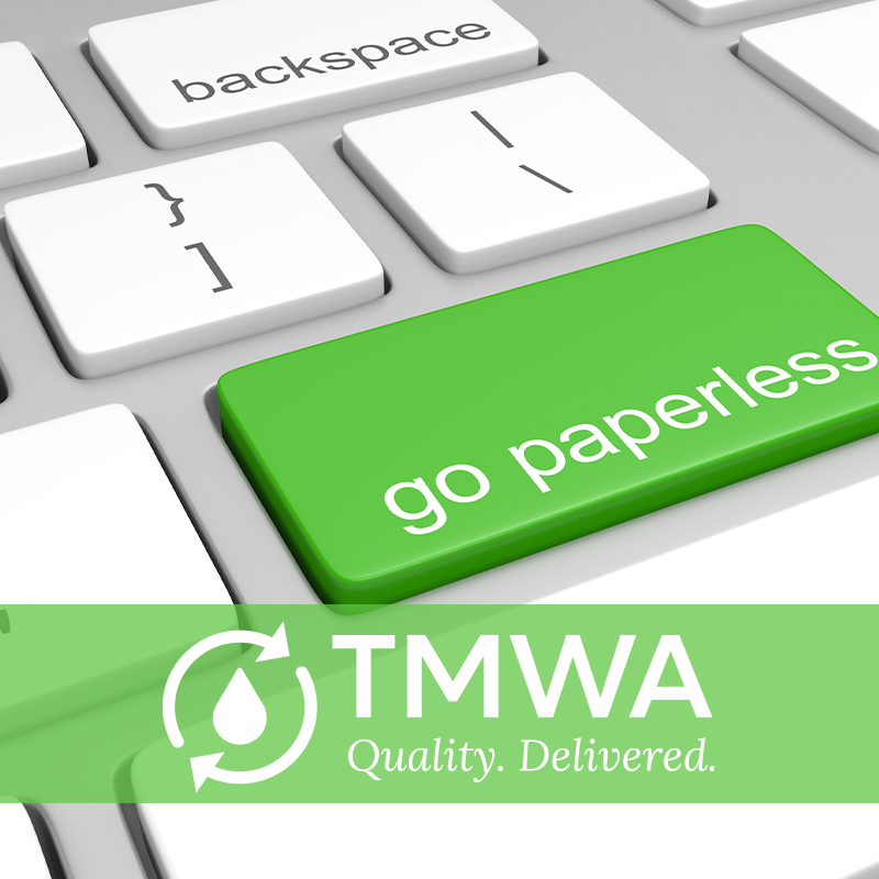 TMWA's tweet photo. Sign up for paperless billing today and make your desk a little less cluttered while making the world a little greener! Learn more: https://t.co/vWkJD4vLIX https://t.co/CzXwtyBCKO