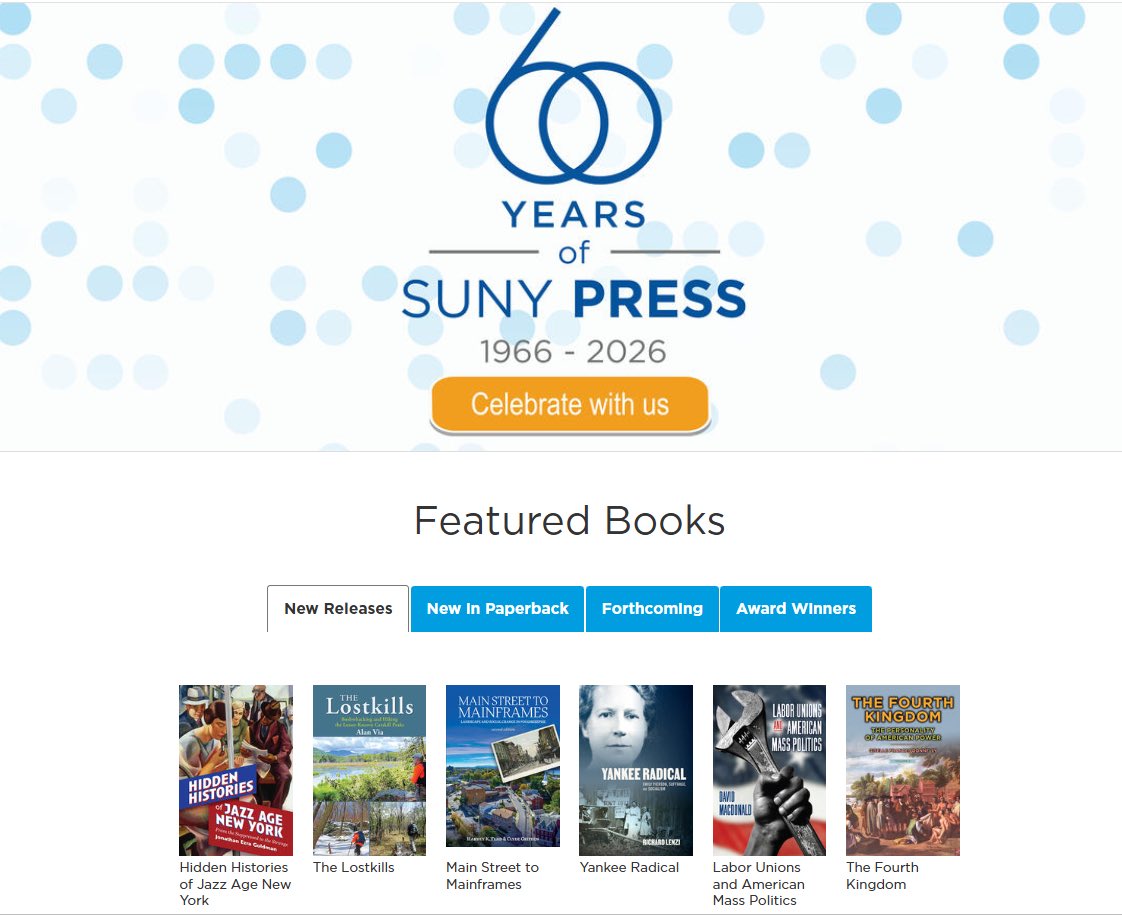 OlsonDanel's tweet photo. @SUNYPress is suspended from X for reasons unknown to me. 
Who’s next? 
But here’s wishing You a Happy 60th Birthday 🎁 🎂 🎉 Keep being the Gift to readers You have been for 6 decades! 
Cheers 🥂 to celebrating Jewish American 🇺🇸 Heritage Month with You (many titles on sale! ♥️) https://t.co/F5eqc49LwQ