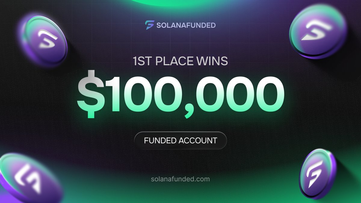 solanafunded's tweet photo. $100,000 funded account could be yours.

Blitz is designed to give all traders a chance at getting funded for free.

Compete against others for a share of $350,000 in accounts.

Start now → https://t.co/p6P9XmwQYO https://t.co/VC5MQSAq6i