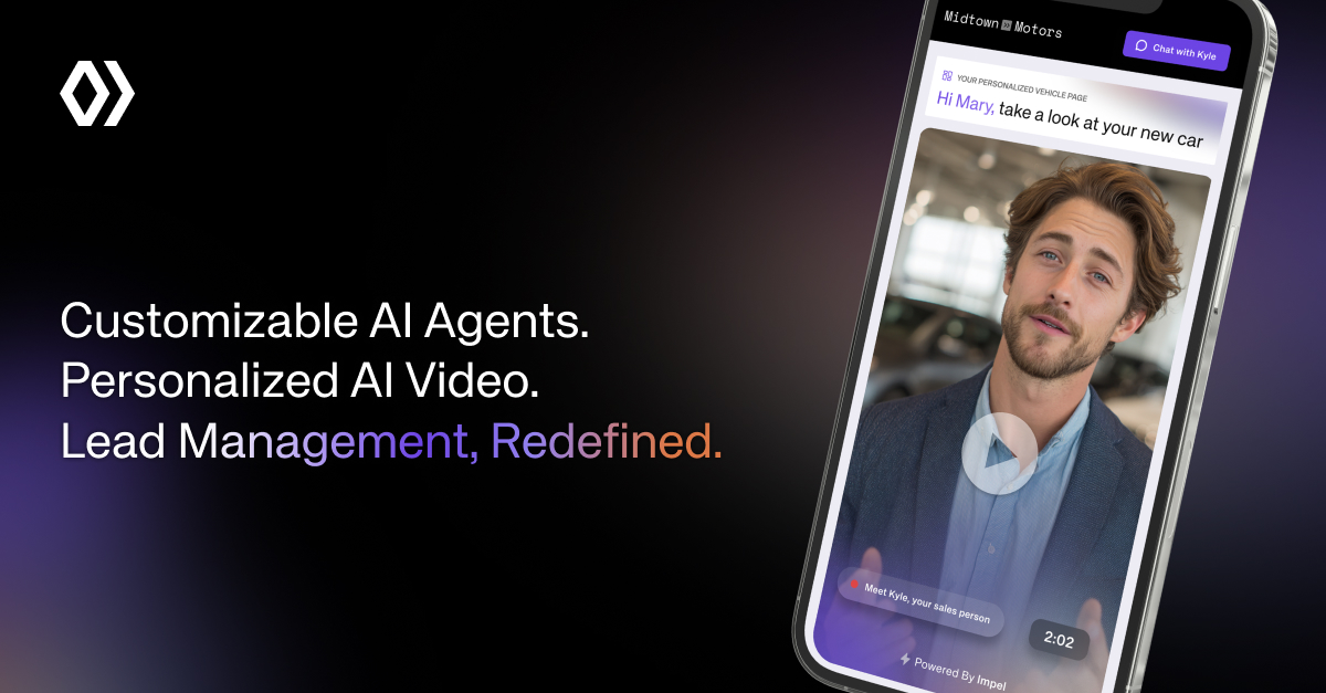getimpel's tweet photo. Speed isn't the problem anymore. Dealers solved that years ago. Leads bounce because the response is generic, impersonal, and indistinguishable from every other AI reply in their inbox.

Impel just changed the equation. Next-Gen Sales AI with VinVision AI combines autonomous lead management with personalized AI-generated video for the first time in automotive.

Every lead gets worked immediately. Every first response includes a hyper-realistic AI avatar video from the assigned rep and a digital dossier built around the exact vehicle the shopper asked about.

Psychological intelligence reads tone, intent, and sentiment, then adapts in real time. Fully customizable. Fully integrated. Industry first.

Early dealer results: 150%+ lift in engagement. 40% more showroom appointments. Up to 300% more AI-set appointments.

Conventional, text-only AI just got put on notice.

🔗 Read the News:
https://t.co/B4rT0weUWq