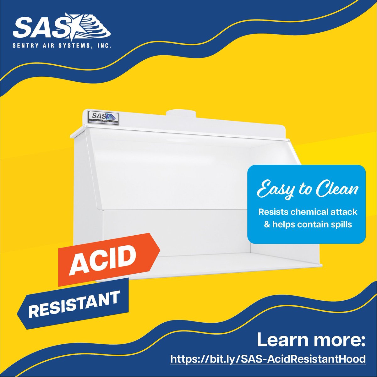 SentryAir's tweet photo. Acid Gas Fume Hood Walkthrough: Easy to Clean – The smooth surfaces of the acid-resistant polypropylene resist chemical attacks, making the hood easy to clean and help contain spills. Learn more: https://t.co/SefAEg7QWD #AcidFumeHood #AcidDigestionHood #AcidGas https://t.co/Ftk5Os9LMM