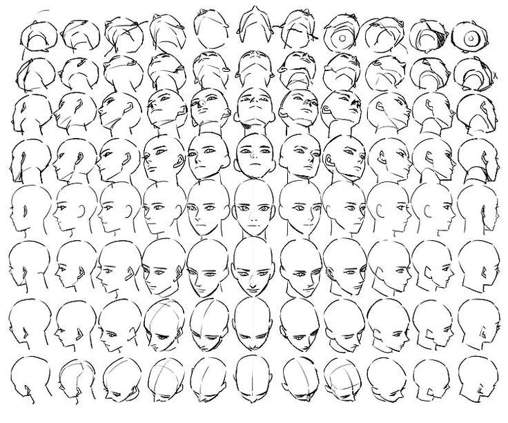 How to draw a face from different angles.