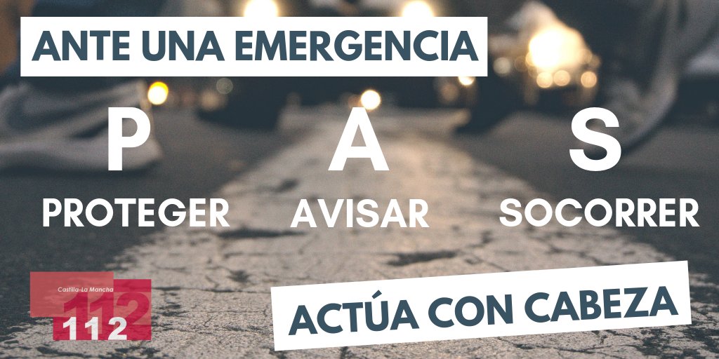 112clm's tweet photo. 🚨 Ante un accidente, recuerda la conducta PAS:

1️⃣ Proteger: el lugar, a ti mismo y a las víctimas.
2️⃣ Avisar: llama al 1-1-2 dando datos precisos.
3️⃣ Socorrer: ayuda solo en lo que sepas.

¡Salva vidas! #112clm https://t.co/adysPprkOX