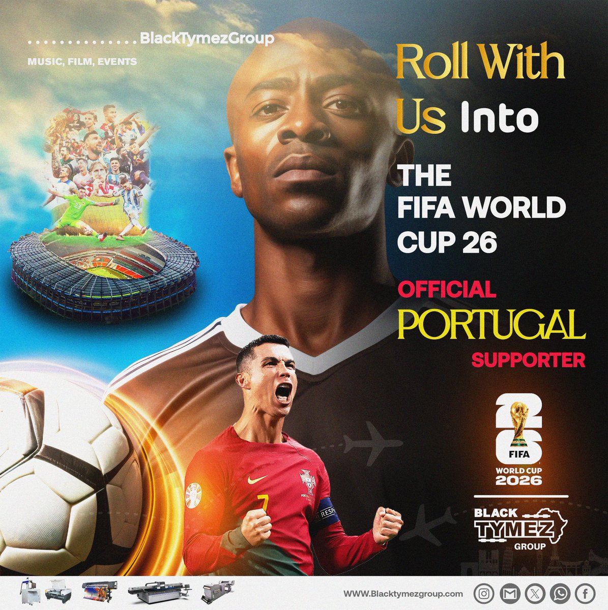 Black_Tymez___'s tweet photo. ROLL WITH US INTO THE @FIFAWorldCup 26.
From the streets of Kampala to the world stage, 
@selecaoportugal  enters the World Cup as one of Europe’s strongest .We believe in the fighting spirit, the beautiful football, the champions’ mentality, and the magic that Portugal brings. https://t.co/EreV0dXkqA