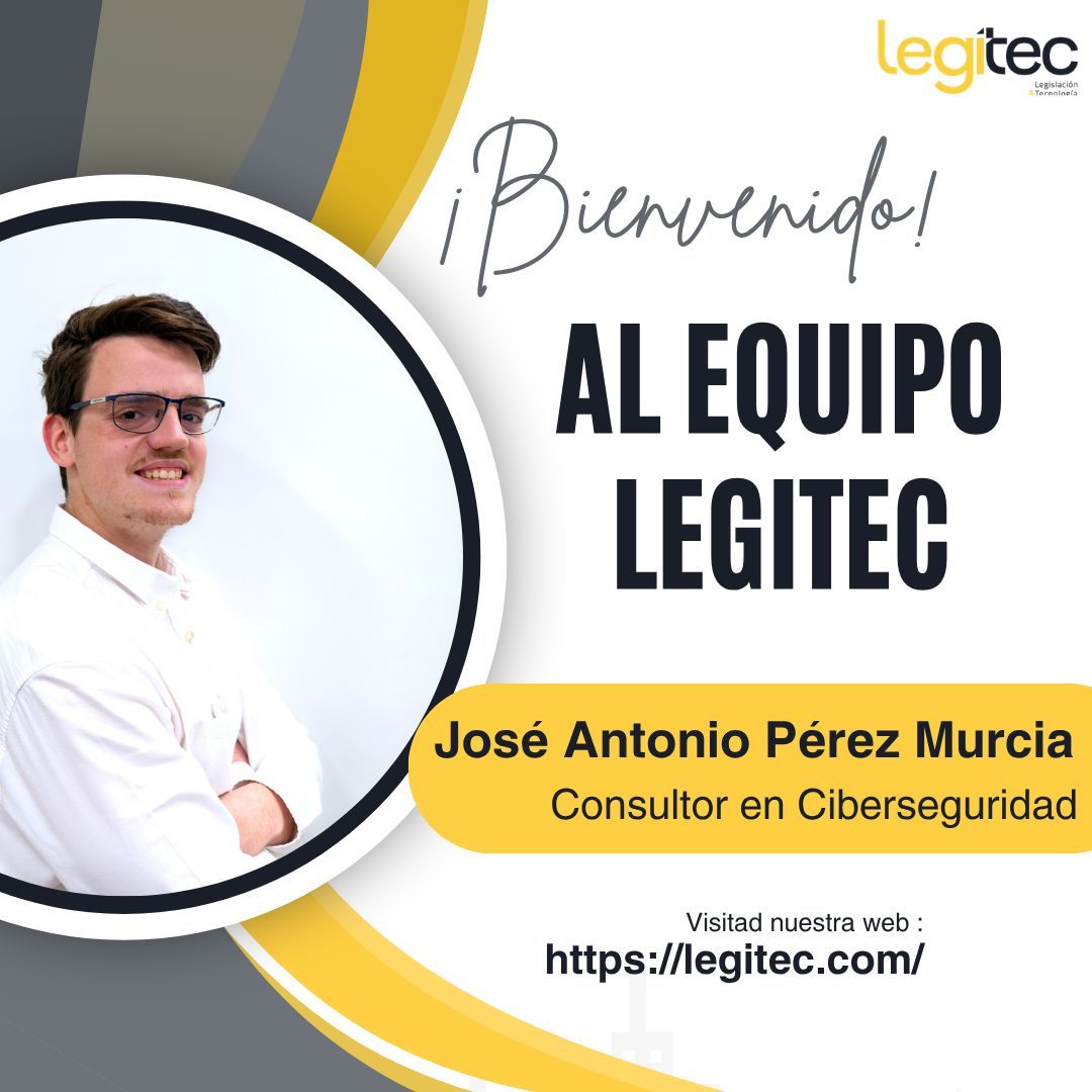 legitec's tweet photo. 🎉 ¡Damos la bienvenida a un gran fichaje para el equipo! 💼🙌
¡Hoy en Legitec, Consultores y Auditores estamos especialmente ilusionados ya que sumamos talento joven! 
����‍💼 Se une al equipo de ciberseguridad José Antonio Pérez Murcia.
👏 ¡Bienvenido a la familia Legitec! https://t.co/KxS49ahPZH