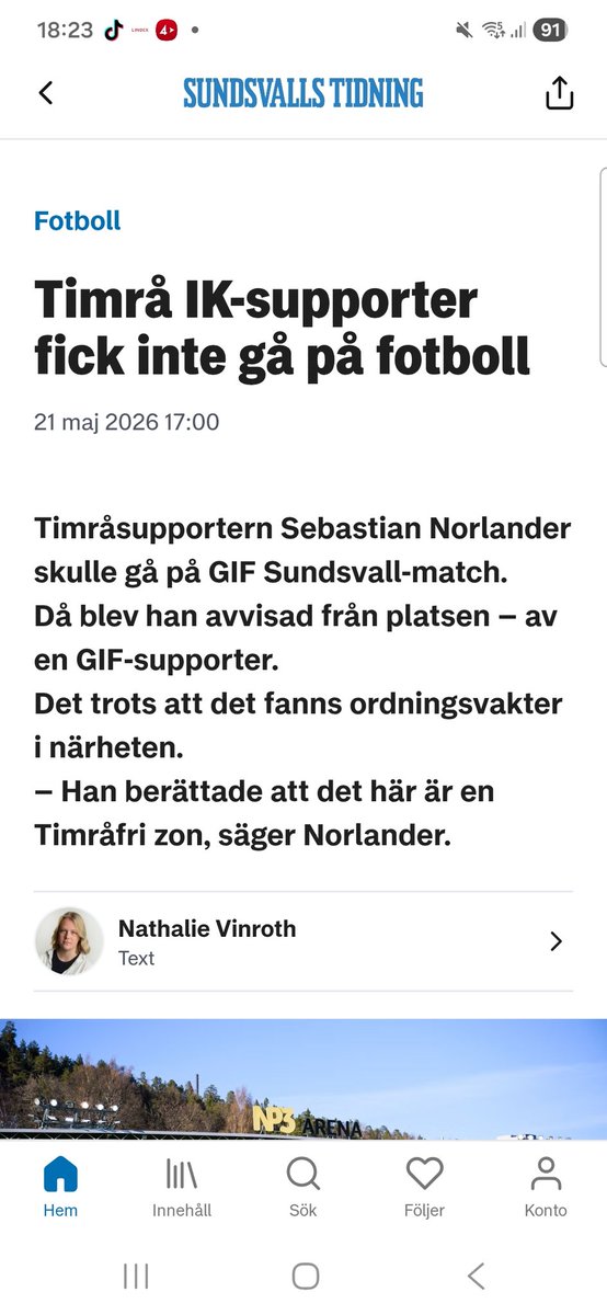 maggrij's tweet photo. Okej så om jag hejar på Timrå är jag alltså inte välkommen på Giffarnas matcher? Trodde att deras supportrar ville ha folk på arenan... 🤔🤔 #timraik #gifsundsvall https://t.co/HDTZFKszkf