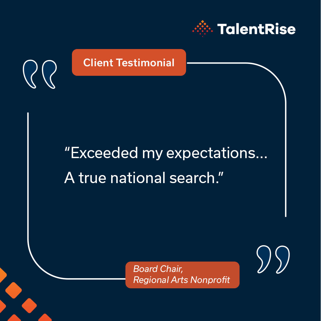 TalentRise's tweet photo. That's the kind of feedback that reminds us why we do this work.

Rigorous sourcing, clear communication, and a genuine commitment to finding the right leader for the right organization. Every time.

Ready to start your next search? 
https://t.co/SYHgj5wTcO

#ExecutiveSearch https://t.co/vnXFzOk82b