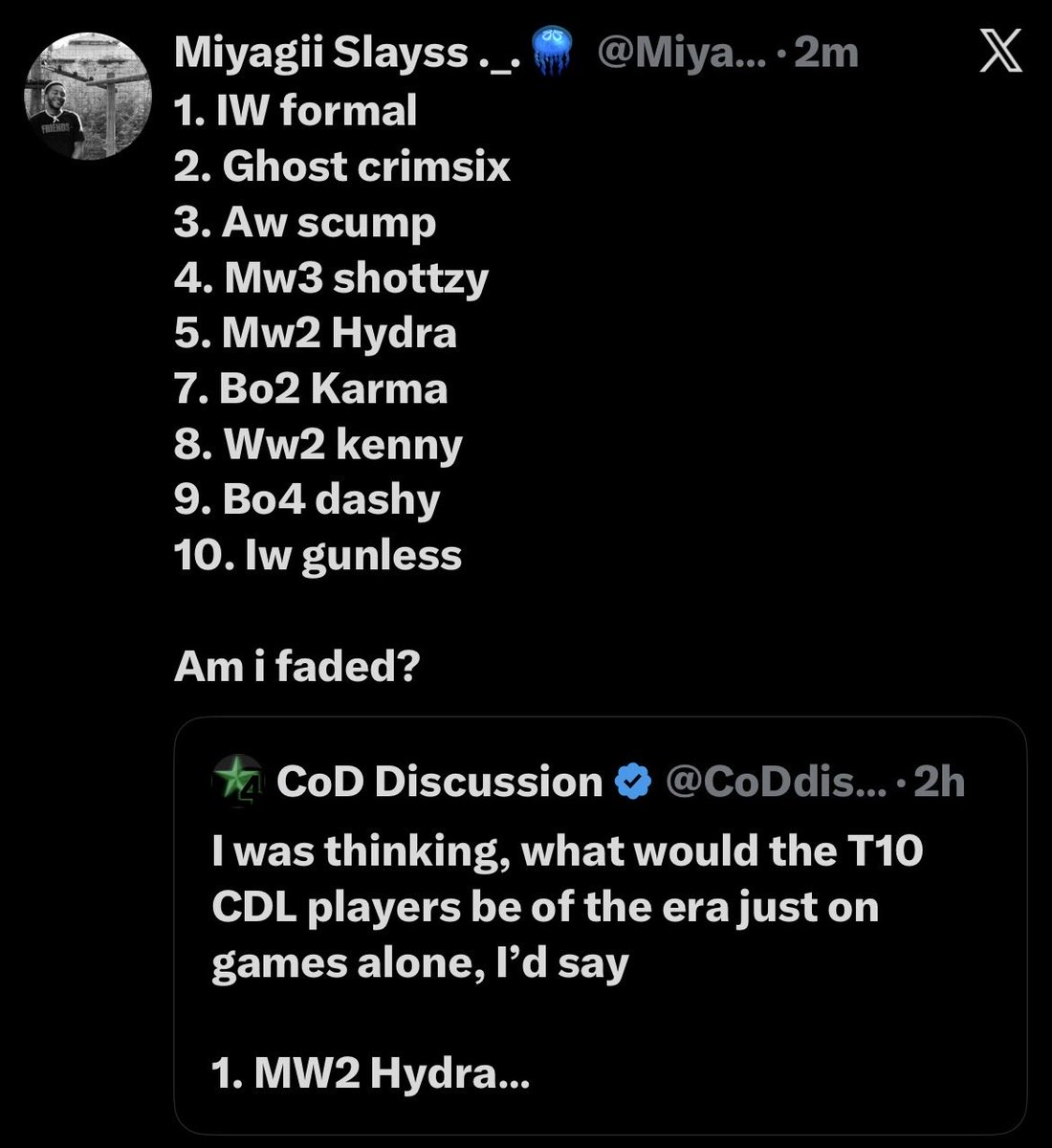 CoD Discussion tweet media