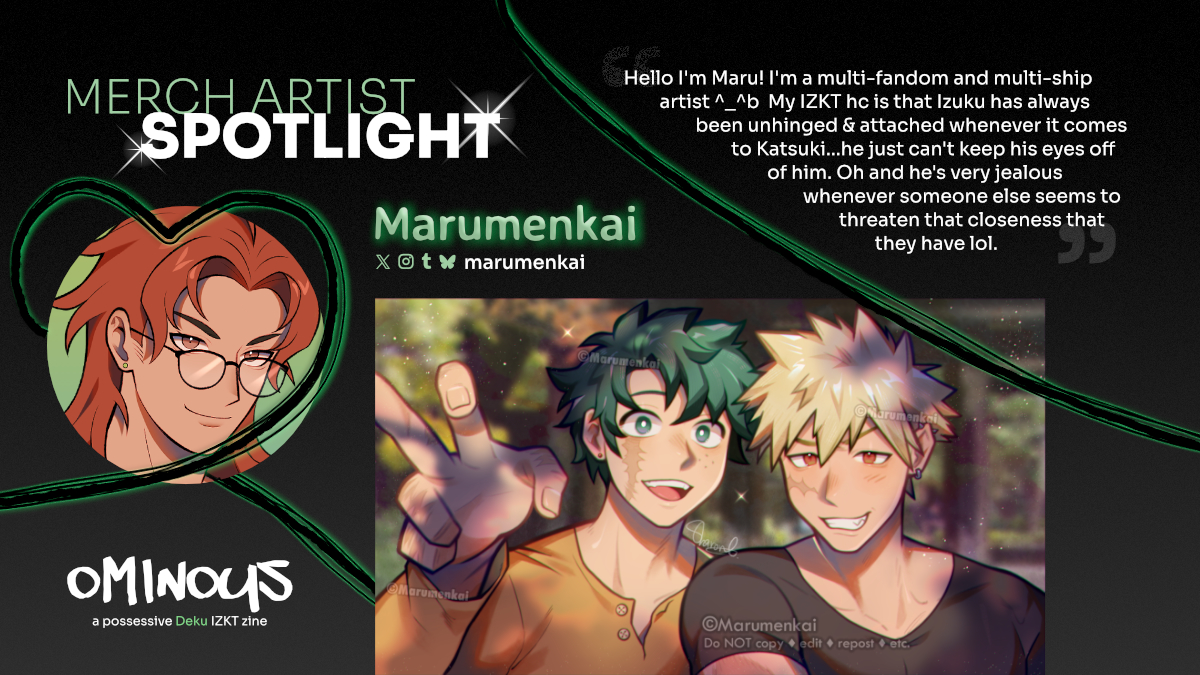 ominousdekuzine's tweet photo. 🖤Artist Spotlight: Marumenkai🖤 

The next merch artist in our lineup is the one and only @Marumenkai! With how beautiful and expressive their art is, we can't wait to show off the merch items they're cooking up!

#ominousdekuzine #dkbk #izkt https://t.co/3MJxxLI2oA