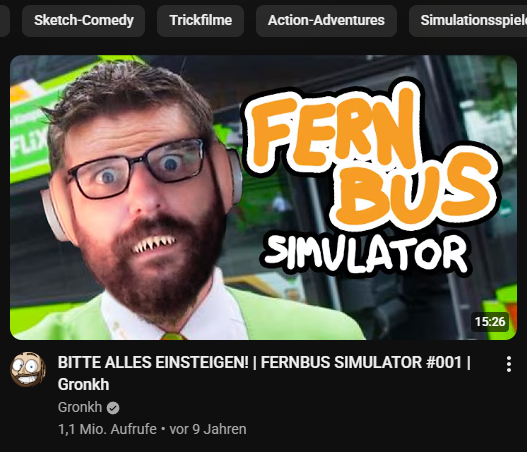 Lecter_TV's tweet photo. Wie einfach Fernbus Simulator auf meiner Startseite angezeigt wird.
Mich lässt das gefühl nicht los.. das sehr viele, vorallem  jüngere oder neuere Zuschauer wissen wollten wer Jürgen ist und das Lets Play so einen Zweiten Hype erfährt :D

@Gronkh #Gronkh #GronkhTV https://t.co/0RbCdpTMrv