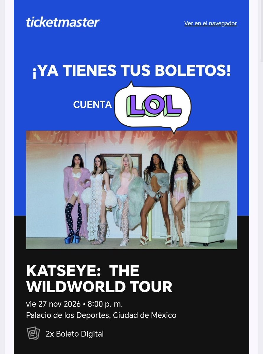 San8Dany's tweet photo. Pues si me queje y caí en la trampa nuevamente de ticketmaster, pero ahí las vemos 💋 https://t.co/JRYpjtcTHl