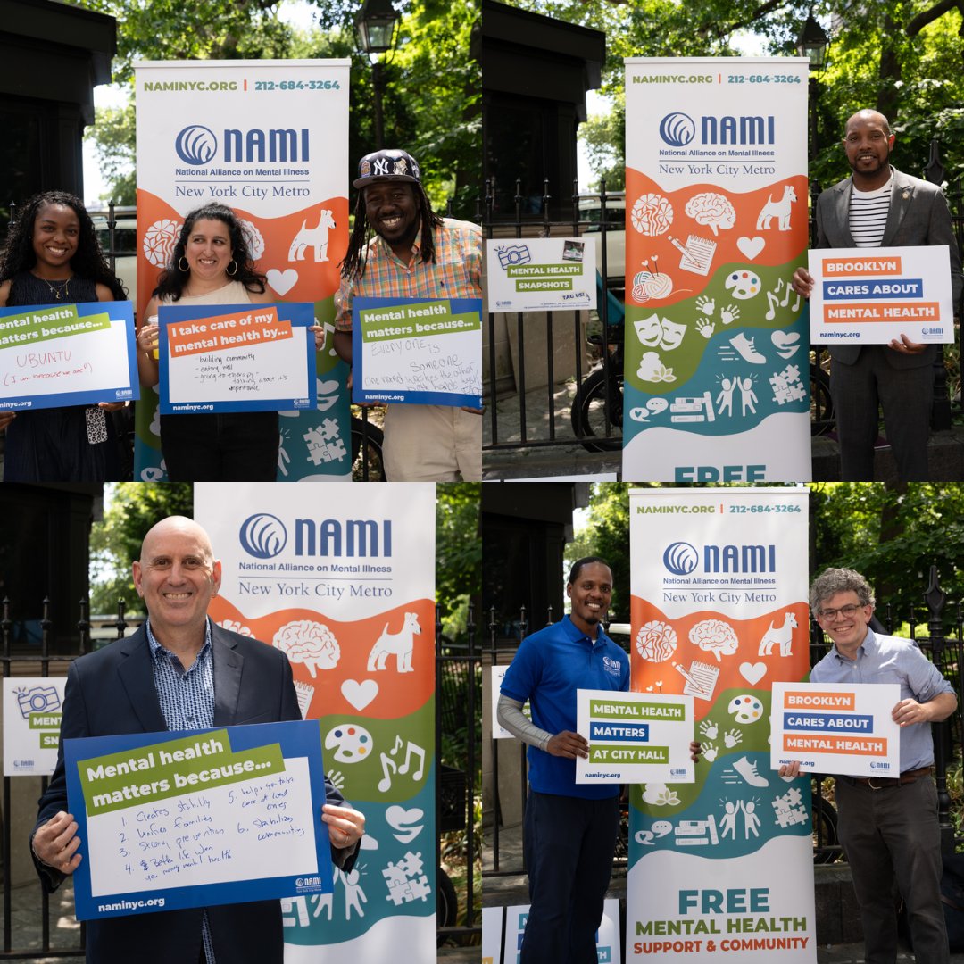 NAMINYCMetro's tweet photo. We’re grateful to the elected officials and their staff who showed their support for NAMI-NYC and Mental Health Awareness Month at City Hall! Building a healthier New York means continuing to invest in mental health care, resources, and support for all New Yorkers. https://t.co/kfnxgNdiTk