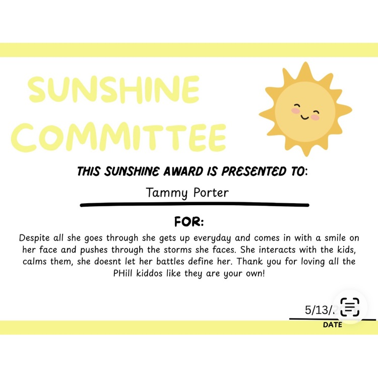 PHillPanthers's tweet photo. Big CONGRATS to these Sunshine Award winners for the month of May!!! Thank you for all you do for our Panther family 🐾❤️ https://t.co/5gK3ViHAIL