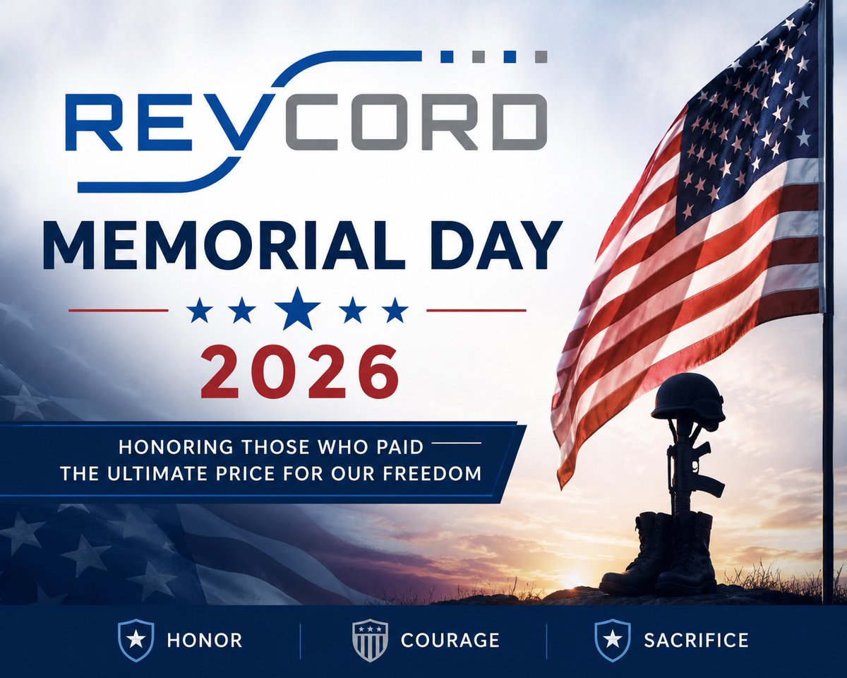 REVCORD's tweet photo. Revcord offices will be closed Monday, May 25th in observance of Memorial Day. We will always remember... https://t.co/tEooMDDd0s