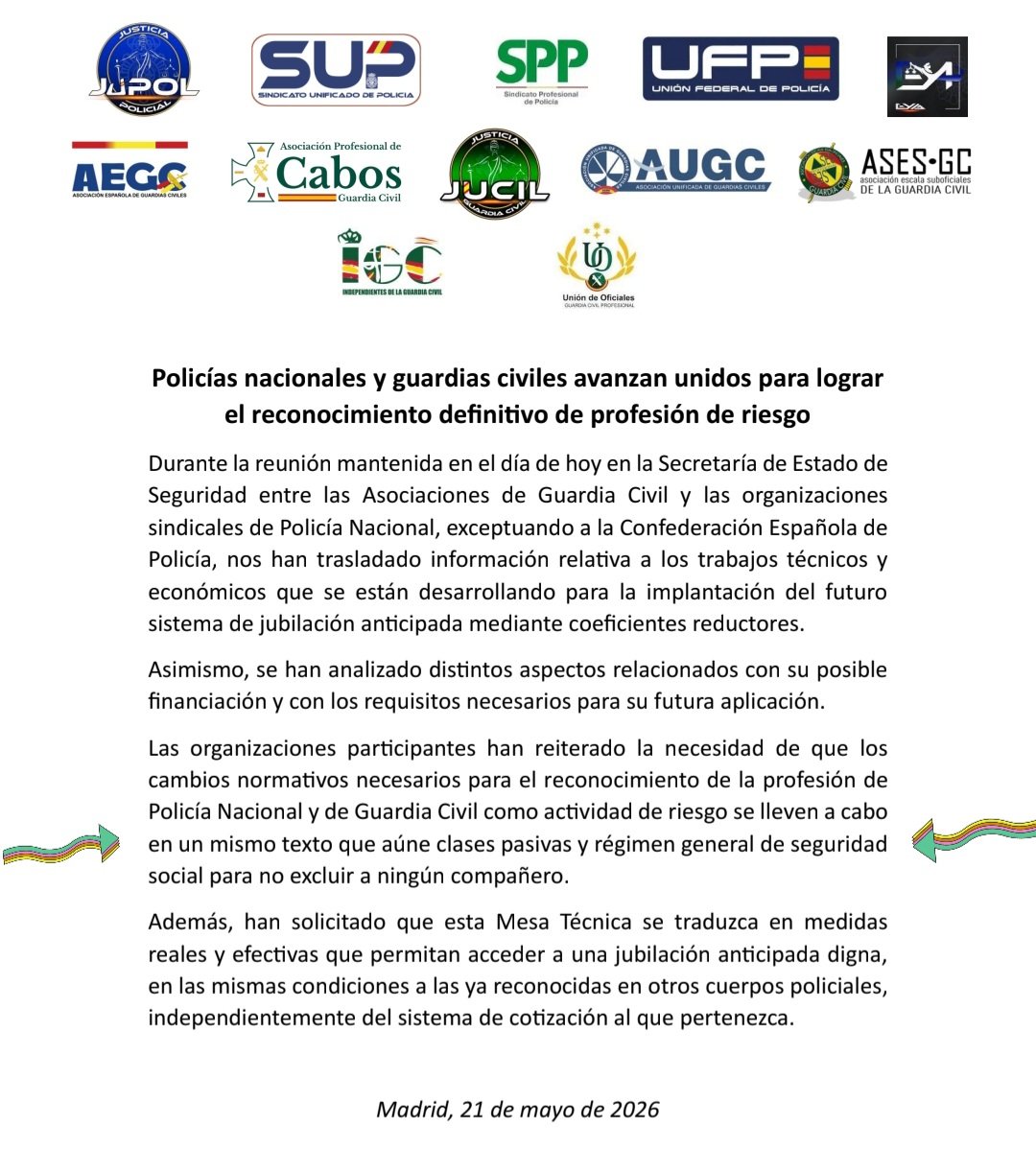 jusapolpucela's tweet photo. #ProfesionDeRiesgoYa
REUNIÓN 🧐👇

Importante que en el mismo texto vayan los policías y guardias de Seguridad Social y Clases Pasivas para que no haya desigualdades 

Línea Roja‼️ https://t.co/Zh3SwoIWGD