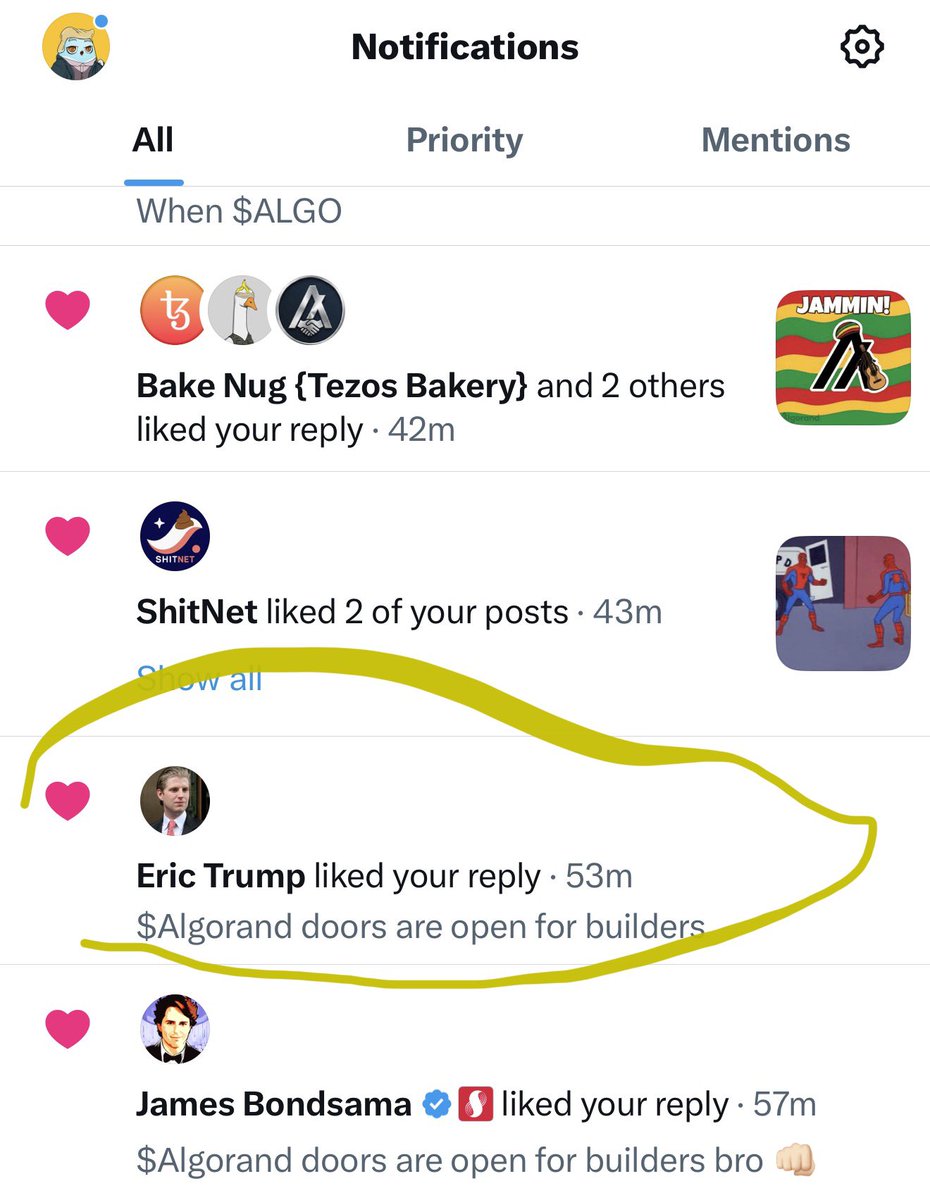SirAlbert2A's tweet photo. Eric Trump liked my comment 🤯 holy moly 👀 https://t.co/RqFKS8uSv0