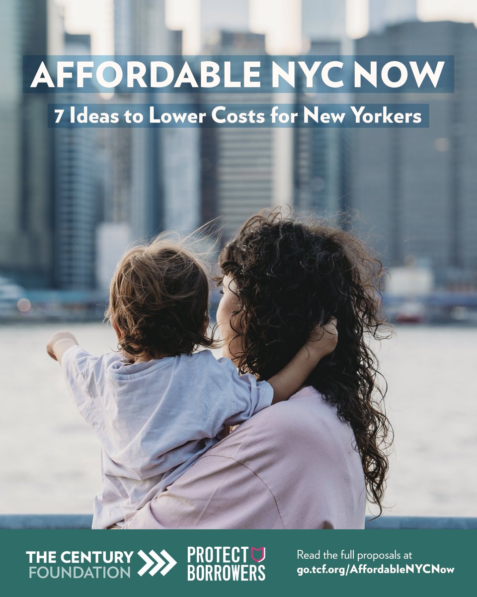 TCFdotorg's tweet photo. New York is one of the most expensive cities in the country. For too many families, just getting by gets harder and harder.

Today, @borrowerjustice and The Century Foundation are launching “Affordable NYC Now" to show how NYC can directly lower costs, strengthen public systems, and hold corporations accountable for driving up prices.

From prescription drug costs to housing stability, energy bills to small business support, these proposals are practical solutions that @NYCMayor’s administration can use to tackle NYC’s affordability crisis— and most importantly, they are ready now.

Read the full proposals now: https://t.co/TNEHwwg58k