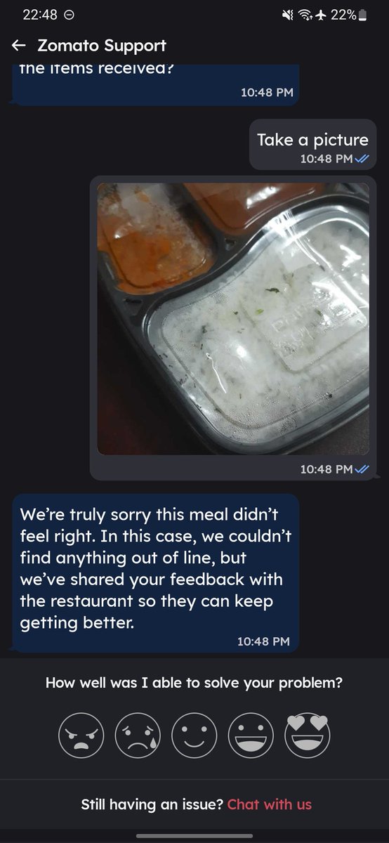 Avishar10's tweet photo. Lol and @zomatocare has to say this https://t.co/0eUkmfJBa4
