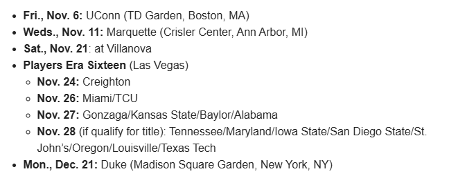 umhoops's tweet photo. So here's the rundown of Michigan's non-conference schedule as reported up to this point: https://t.co/1JV1gTHO29