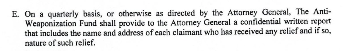 KlasfeldReports's tweet photo. PR Document: The Fund must take steps to protect the "private information" of awardees.

That's an interesting way of saying that nobody is entitled to know who gets taxpayer bounties and how much money they're getting.

—Except for Blanche, in a "confidential written report." https://t.co/QCSrxECWA7