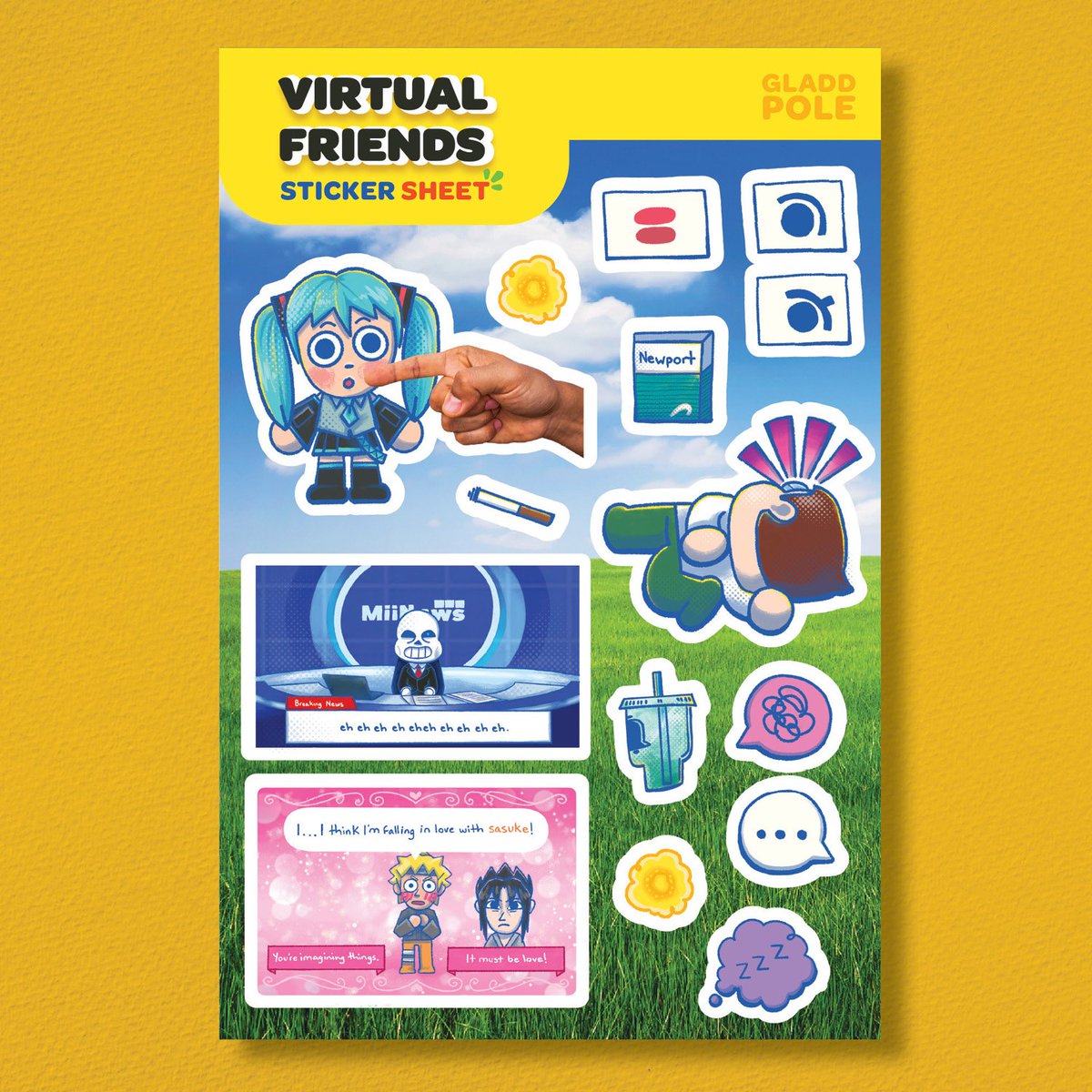 Gladdpole's tweet photo. I love my virtual friends! These will become available soon for my in person markets and for a possible shop update 🫣💓
#tomodachi #tomodachilife #fanart #nintendo #stickersheet https://t.co/vCyojNkMvh