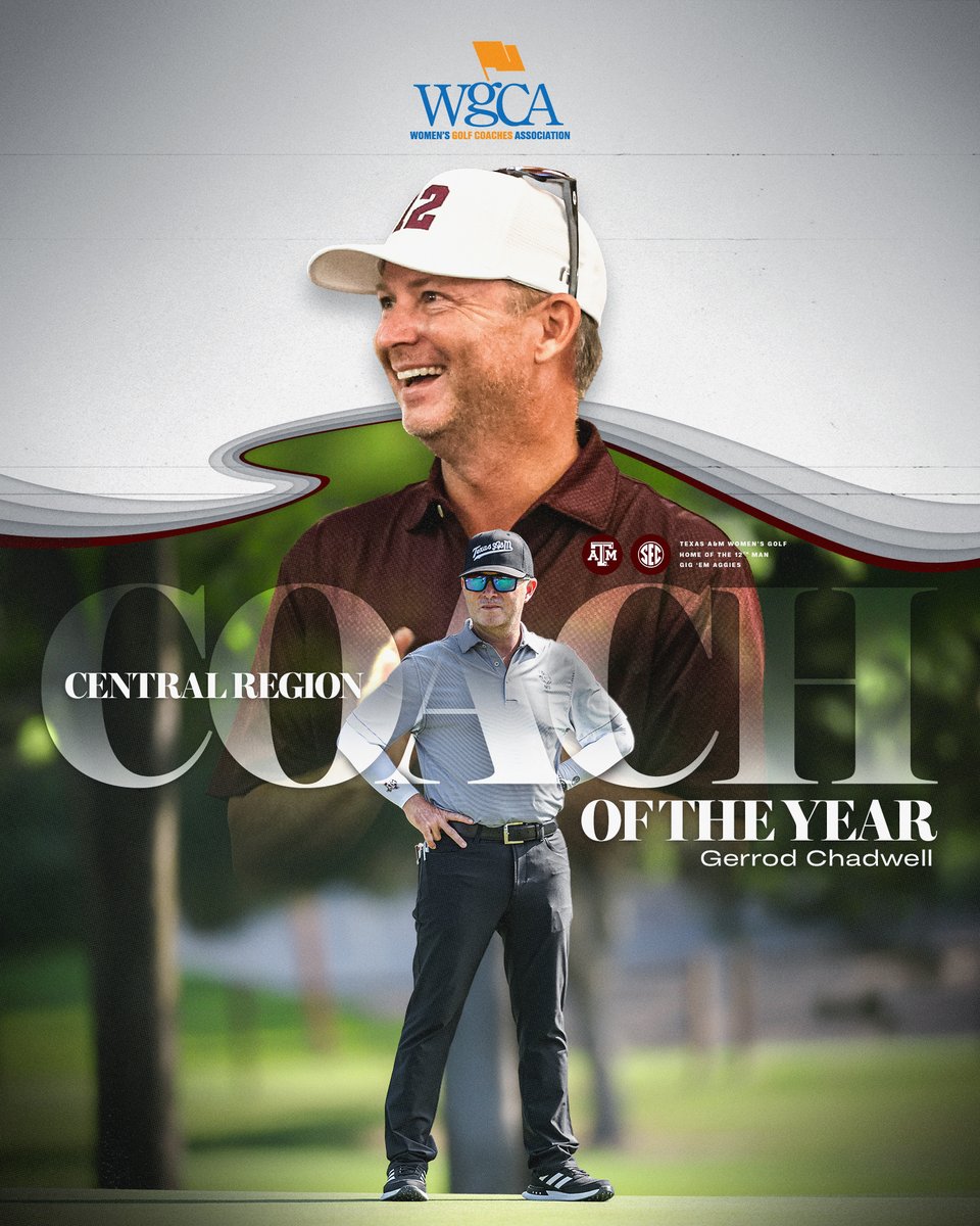 aggiewomensgolf's tweet photo. WELL DESERVED. Central Region Coach of the Year, Coach G 👏 

@WGCAGOLF | https://t.co/OhyYpCrPH1 https://t.co/sOCwfOJyhG