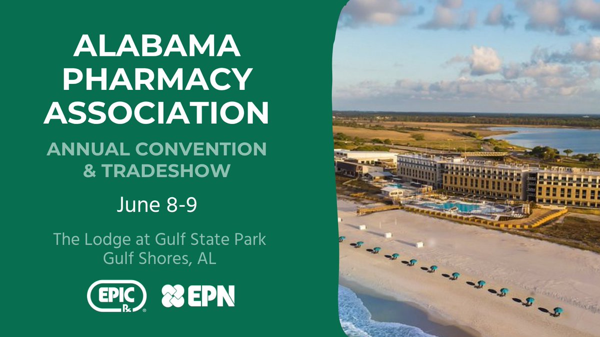 EPICRx's tweet photo. EPIC Rx is heading to Alabama for the @APAPharmacyNews  Annual Convention &amp; Tradeshow on June 8-9 at the Lodge! Connect with our Business Development Director, Tom Hill, and learn more about how we can empower your independent pharmacy! 

#EPICRx #EPICPharmacyNetwork https://t.co/ygz9wJOWBf