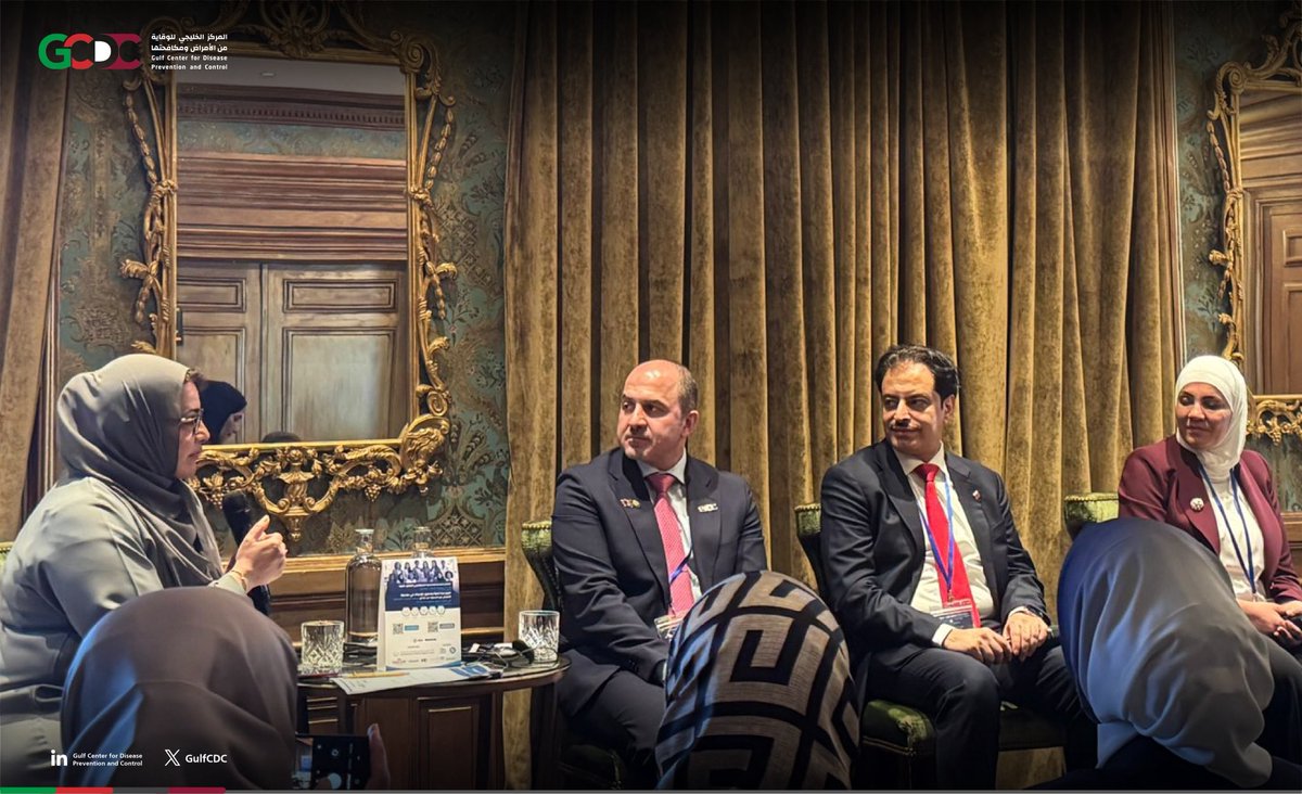 GulfCDC's tweet photo. على هامش أعمال الدورة الـ79 لجمعية الصحة العالمية، شارك سعادة الأستاذ الدكتور مناف بن محمد القحطاني، الرئيس التنفيذي #للمركز_الخليجي_للوقاية_من_الأمراض_ومكافحتها ، في محور «المنظور ال��قليمي والتنسيق المشترك» ضمن حلقة نقاش بعنوان: صياغة الأولويات الإقليمية عبر مسار الأمراض غير السارية وصحة المرأة، الاستفادة من التقدم المحرز في سرطانات المرأة، حيث سلط الضوء على الأولويات الإقليمية لتعزيز صحة المرأة والحد من عبء الأمراض غير السارية في الخليج وإقليم شرق المتوسط.