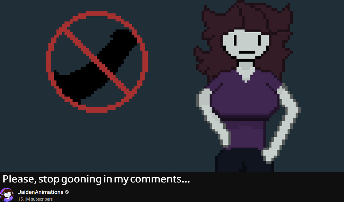 Bredsdick's tweet photo. Still suck at art, but figured i'd post anyway lol. The idea is these are the thumbnails for Jaiden's videos as she begs her fans to just be  normal, unfortunately those perverts actually like being admonished by her and just get worse afterwards~ https://t.co/3aboalQPwH