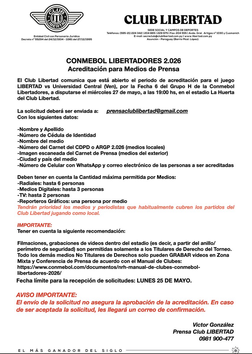 Club Libertad tweet media