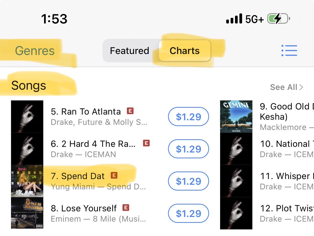 cedricd1489's tweet photo. Ok #7 HipHop/Rap @YungMiami305 @AppleMusic https://t.co/kky2oX8vw2