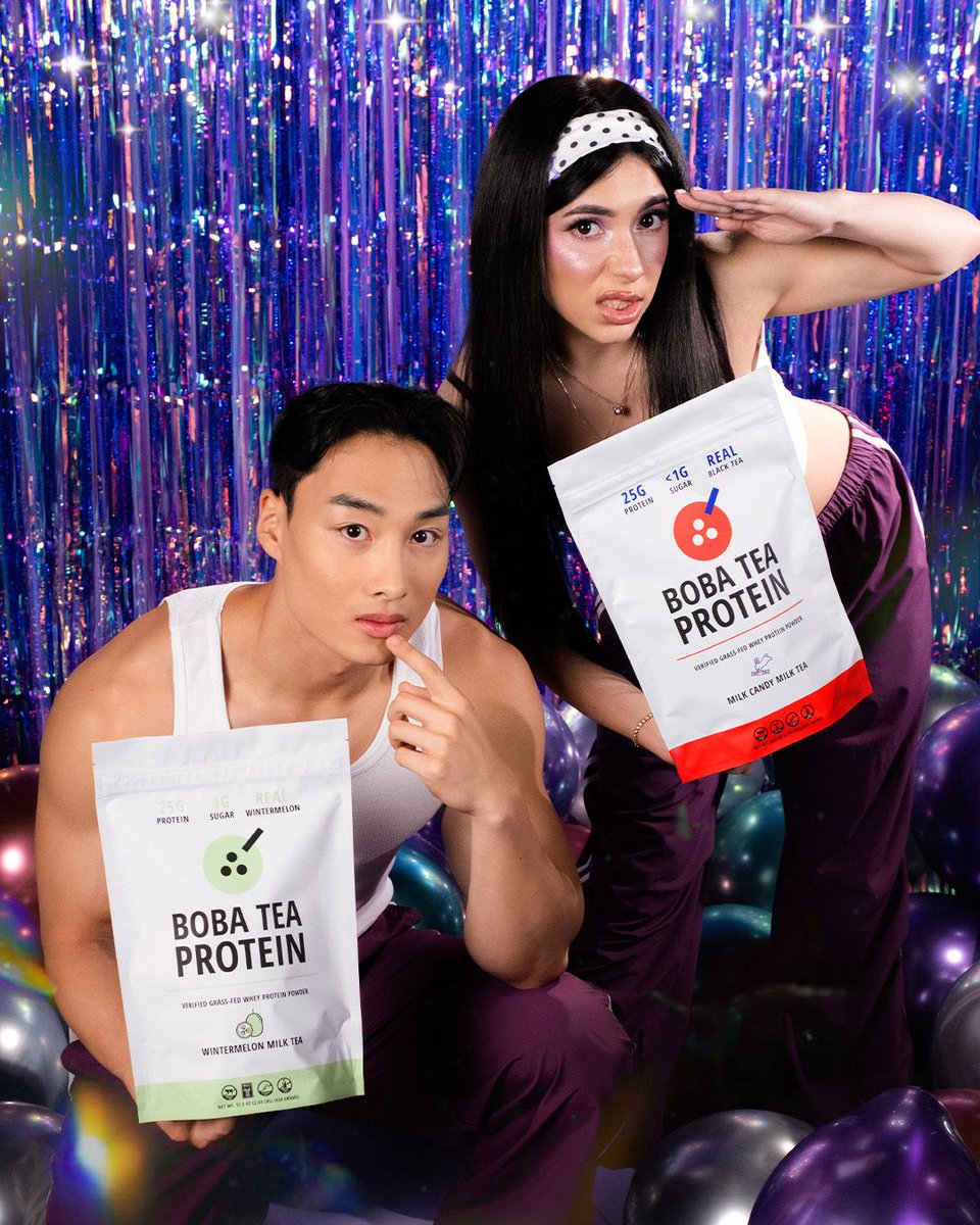 BobaTeaProtein's tweet photo. You missed them, and we missed them too 🫡

• Wintermelon Milk Tea protein
• Milk Candy Milk Tea protein

🗓️ Grab yours during our 15% Off Sitewide Birthday Sale that starts this Saturday, May 23rd at 10am PT • 12pm CT.

PREVIEW THE SALE: https://t.co/Fgagw4hna9 https://t.co/ADwULcdrZ6