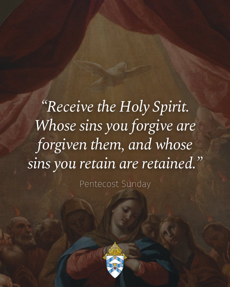 AustinDiocese's tweet photo. ✝ Jesus said to them again, "Peace be with you. As the Father has sent me, so I send you." And when he had said this, he breathed on them and said to them, "Receive the Holy Spirit. Whose sins you forgive are forgiven them, and whose sins you retain are retained." (Jn 20:21-23) https://t.co/OHWXienDRB