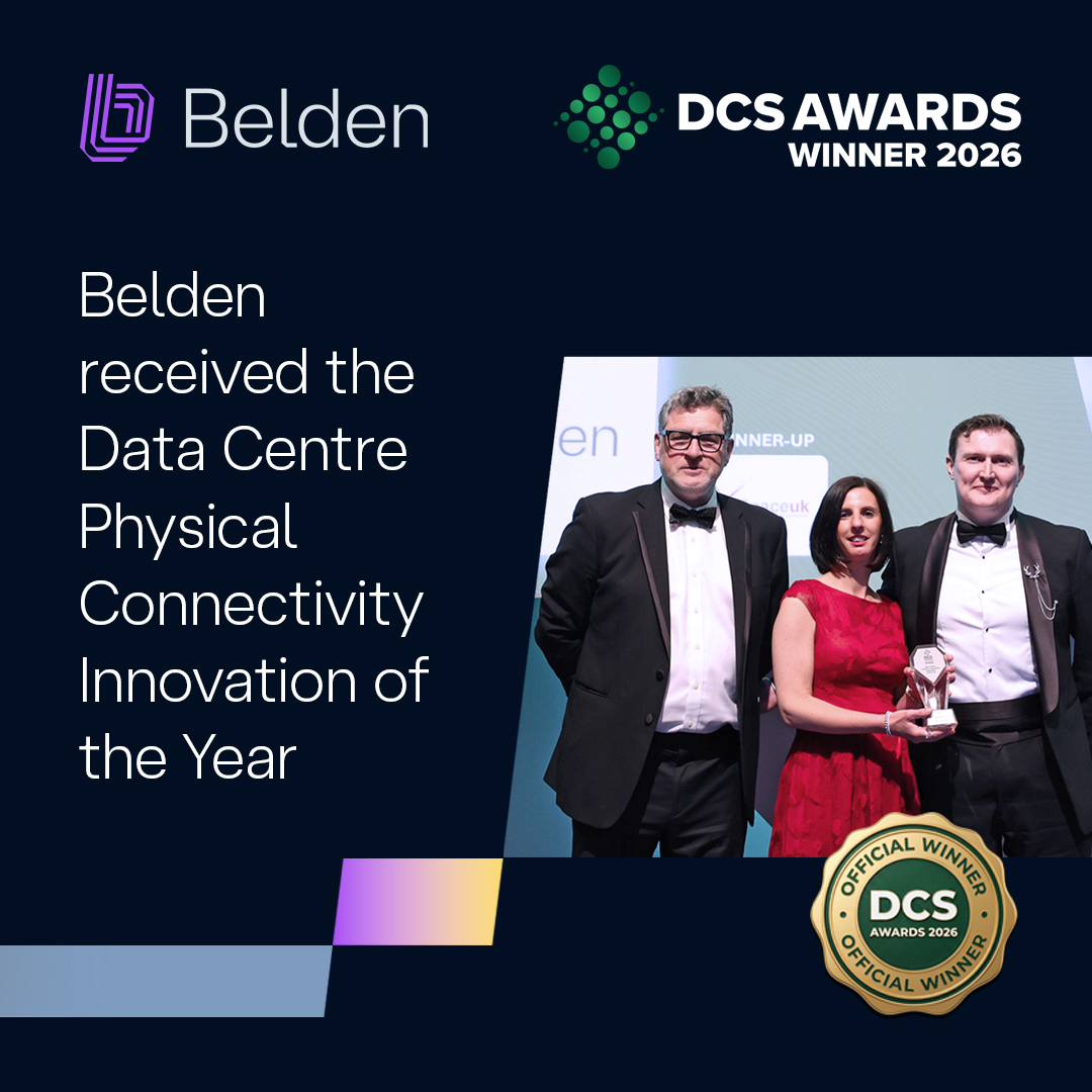 BeldenInc's tweet photo. Honored to win #DataCentre Physical Connectivity Innovation of the Year at the #DCSAwards Gala for our DCX ODF solution. Huge thanks to everyone who voted—and to the engineers &amp; product teams who made it happen. Learn more here. https://t.co/7US3hYpSpo https://t.co/VoyLNmgGNB