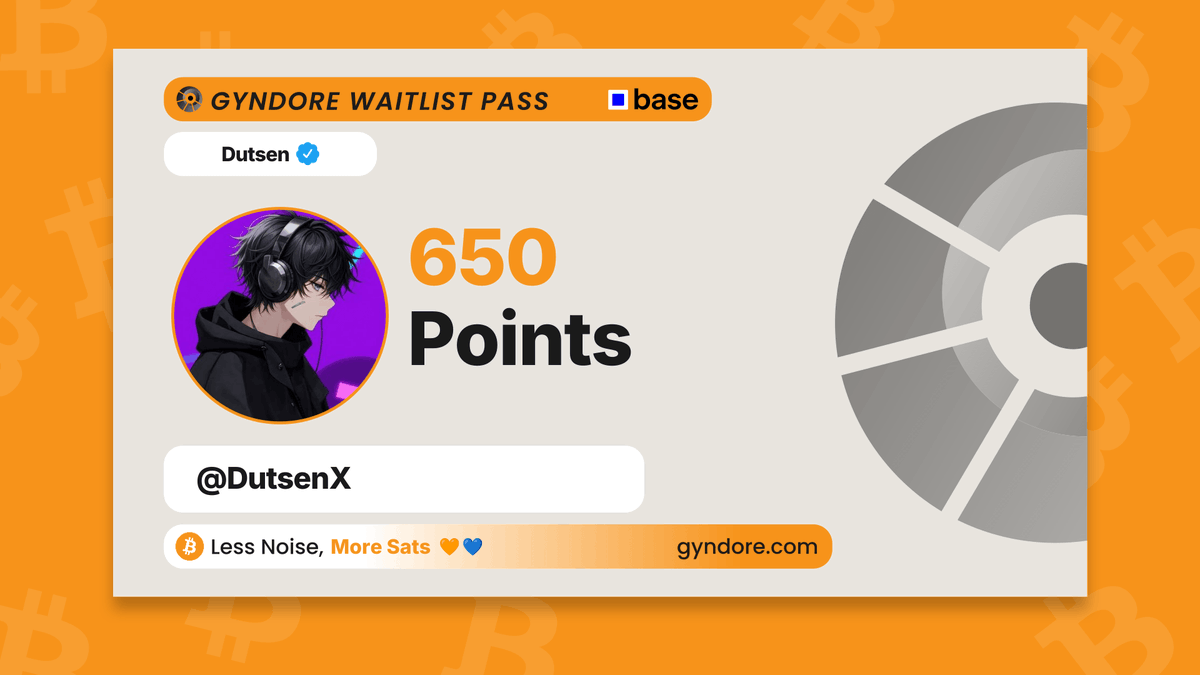 DutsenX's tweet photo. Secured my spot on the @Gyndore waitlist.

Already stacking. It pays to be early.

Join now &amp; claim your points → https://t.co/CFpf30WbRk https://t.co/FeGdaTrAi7