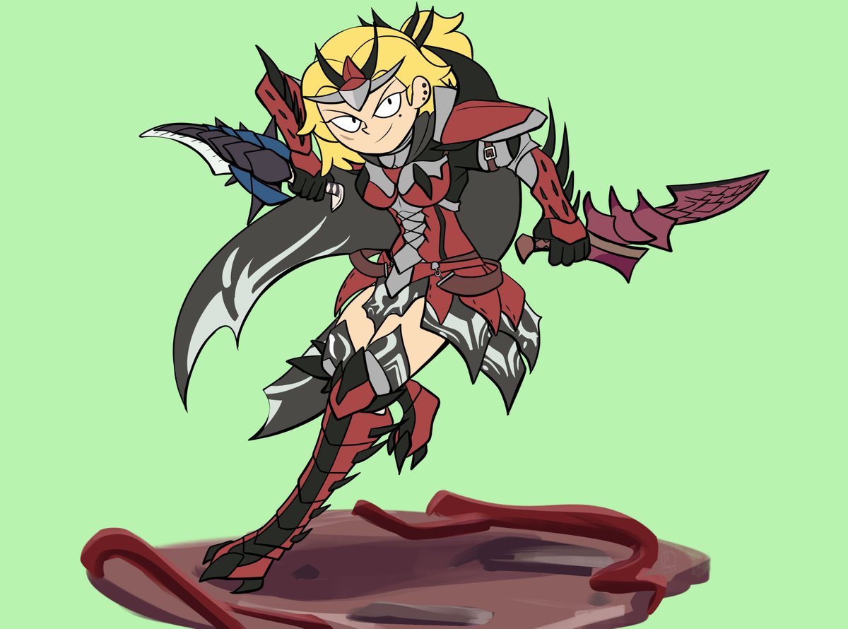 dr_neque_art's tweet photo. Dreadking Sasha
commission for @IanTabor5 

Of course Sasha will go for the expensive stuff
#Amphibia #Amphibiafanart #SashaWaybright #MonsterHunter https://t.co/grNSmCMwsn