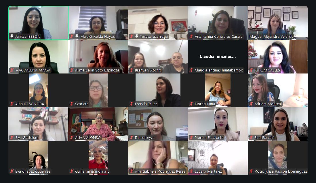 IEESonora's tweet photo. 🟣En reunión de trabajo del Observatorio de Participación Política de las Mujeres en Sonora (#OPPM) @SonoraObserva del Grupo Específico de Trabajo: Violencia Política contra las Mujeres en Razón de Género (VPMRG),  la responsable, Lic. Ana Karina Contreras Castro @anakacont, encabezó los trabajos de la sesión virtual, en la que se designó a la Lic. Ana Janitza Sánchez Beltrán @sanchez_janitza, como Secretaría Técnica.

En esta convocatoria  se presentó la propuesta de Matriz de Plan de Acción para fortalecer las acciones encaminadas a prevenir y atender  #VPMRG.

Participaron en la reunión la Mtra. Alma Lorena Alonso Valdivia @almaalonso19, Secretaria Técnica del #OPPM y la Mtra. Flor Terecita Barceló Noriega @florbarcelo11, ambas consejeras del #IEESonora.
#OPPM #Sonora
